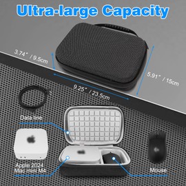 XINGFUDAO Carrying Case for Mac Mini M4, Portable Protective Case Compatible with Apple Mac Mini M4, Travel Storage Bag, Black