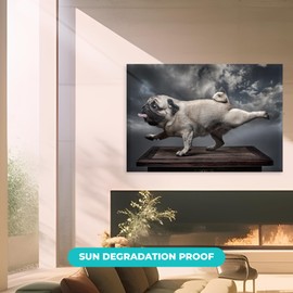 EGD Wall Art Pug Acrylic Home Decor | Modern Interior Design | Acrylic Wall Art | Picture Photo Printing for Wall Decor | Multiple Size and Wood Support Options (Wide 30"x 20" Height)