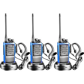 Arcshell Rechargeable Long Range Two-Way Radios with Earpiece Headsets 3 Pack Arcshell AR-6 Walkie Talkies Li-ion Battery and Charger Included