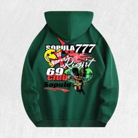 Sopula 777 Graphic Hoodie 100% Cotton US Warehouse 6 ColorsColor: Army Green, Size: L