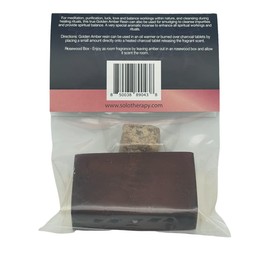 Golden Amber 10 Grams with Wooden Box for Purification, Meditation, Luck and Love
