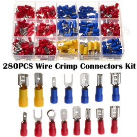 Crimp connectors, Crimps, Electric connectors, connectors, wiring connectors, connector, electrical connector, crimps electrical 280 pcs Male Female