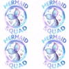 SUPERDANT 4 PCS Little Mermaid Squad Heat Transfer Stickers Blue