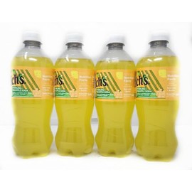 Fruit Flavored Sparkling Soda Pop Soft Drink 20oz Plastic Bottles (4pack, Pineapple)
