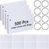 500 Pcs Index Cards with Holes Punched Lined Flash Cards