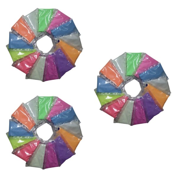 TEHAUX 3sets Non-radiative Luminous Nail Art Powder Glitter Fluorescent for