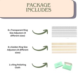Ring Sizers for Loose Rings, Pack of 16 Ring Size Adjuster Spacers or Tightener, Invisible Guards, Sizes Fitter, Resizer Fit Almost Any Rings of Men and Women