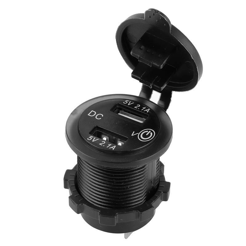 Dual USB Car Charger Lighter Socket Car Modification with Voltmeter