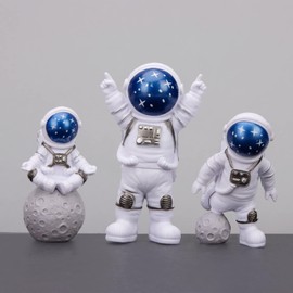 3 Adornos de Escritorio de Astronauta de Resina, Figura de Astronauta de Pesca para Estrella, Decoración de Estatua de Astronauta, Decoración de Figuras de Astronauta de Poliresina
