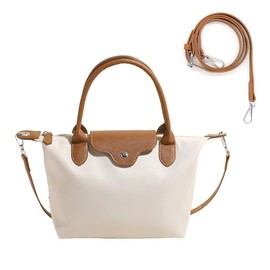 Long Keeper Women's Tote Bag Small Crossbody Shoulder Bags for Women Ladies Top Handle Small Tote Handbags With Zip Waterproof Nylon Mini Hobo Purse (Beige)