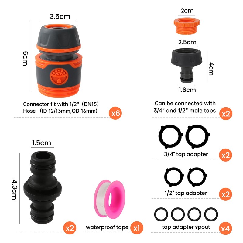 CAKKVDE 10pack Garden Hose Connector for Hose Pipe, Outside Tap