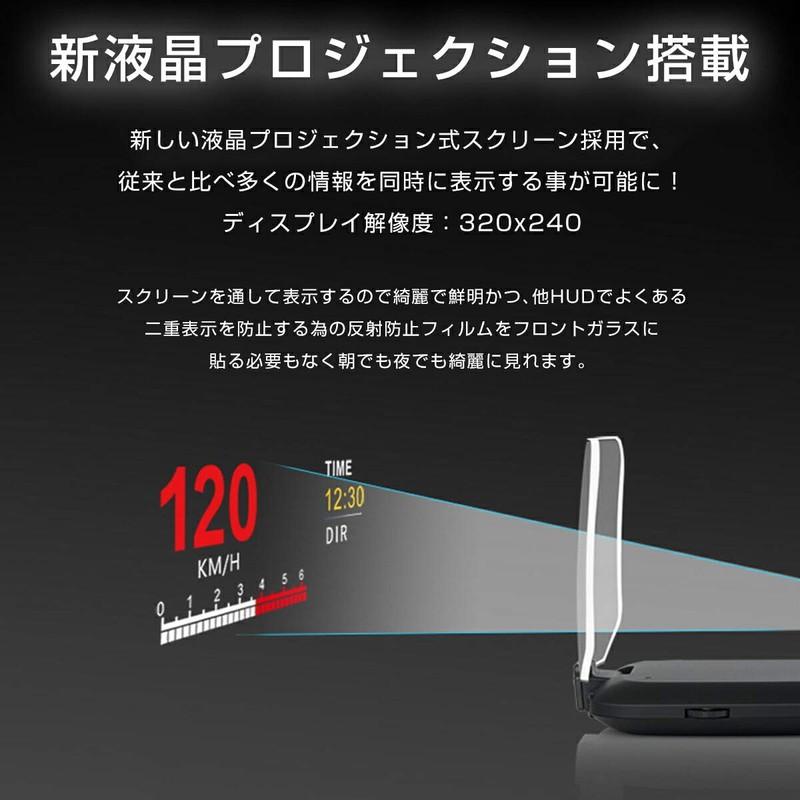 .B "C1-OBDGPS" HUD Head-up Display C1 OBD2+GPS 27+48 Full Car
