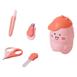 TQUXNGA Baby Grooming Kit Gentle Precise Scissors Tweezers Sharpening Stick Nails Trimmer Tools, rose