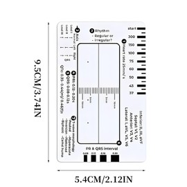 3PCS ECG 7 Step Ruler, Transparent ECG Card Pocketcard ECG Ruler, Portable Assessment Tool Clear ECG/EKG Reading Ruler Set for Students, Paramedics, EMT's, Nurses and Doctors