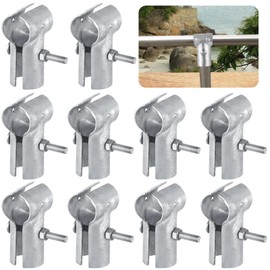 10 Pcs End Rail Clamps, Chain Link Fence Parts, T Pipe Clamp Tools, Galvanized Iron T Clamps, Fits 1-3/8" OD Pipes, Heavy-duty Pipe Connectors for Sturdy Fence Connection