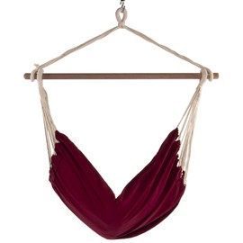 Elevon Hammock Chair Hanging Rope Swing with 2 Seat Cushions Included, 300-Pound Capacity, Red