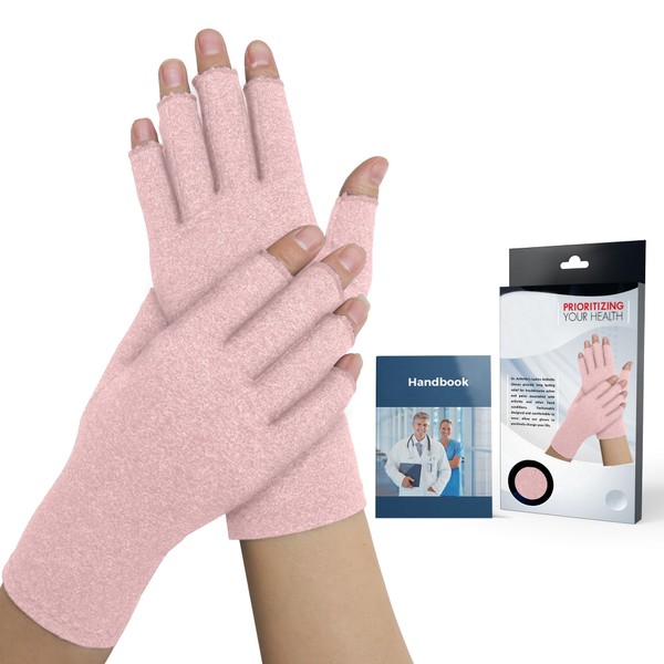 Women's Osteoarthritis Gloves/Eczema Gloves, Comfortable Compression Gloves, Fingerless Gloves, Blend