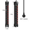 Heavy Duty Power Strip with Individual Switches,8 Outlets 14 Gauge