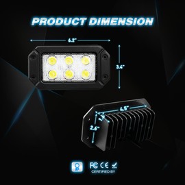 Nilight LED barra de luz 2pcs foco de 18 W Flush Mount luz de trabajo LED luces de conducción Off Road luces LED para Jeep Truck Tacoma de ATV UTV, 2 años de garantía