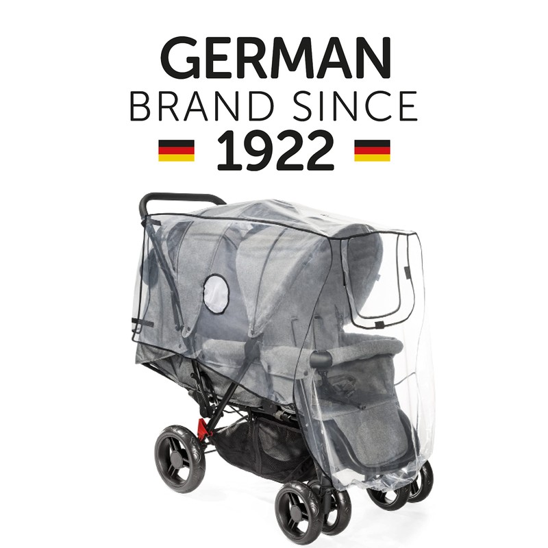 Reer RainCover Duo Regenschutz für Geschwisterwagen, 1er Pack