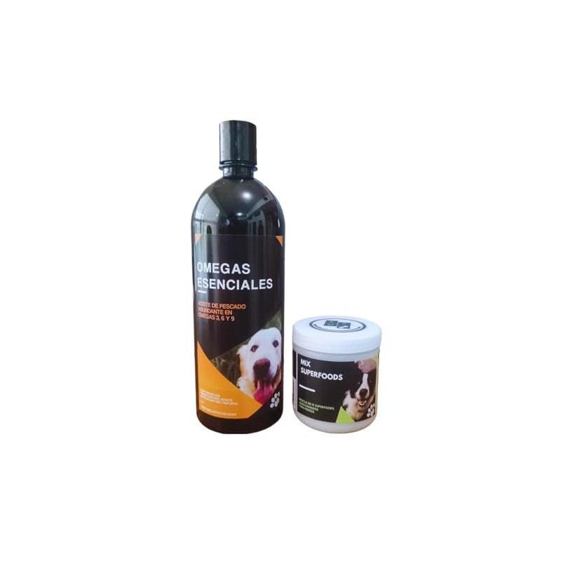 Dúo de Superalimentos para Perros: Mix Superfoods y Omegas Esenciales