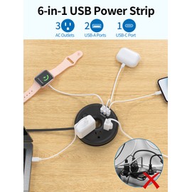 NTONPOWER Travel Extension Cord, 3FT Flat Power Bar with 3 USB Ports(1 USB C), Flat Plug Extension Cord with Switch, Outlet Extender for Cruise, Home, Dorm, Office Supplies, Travel Accessories