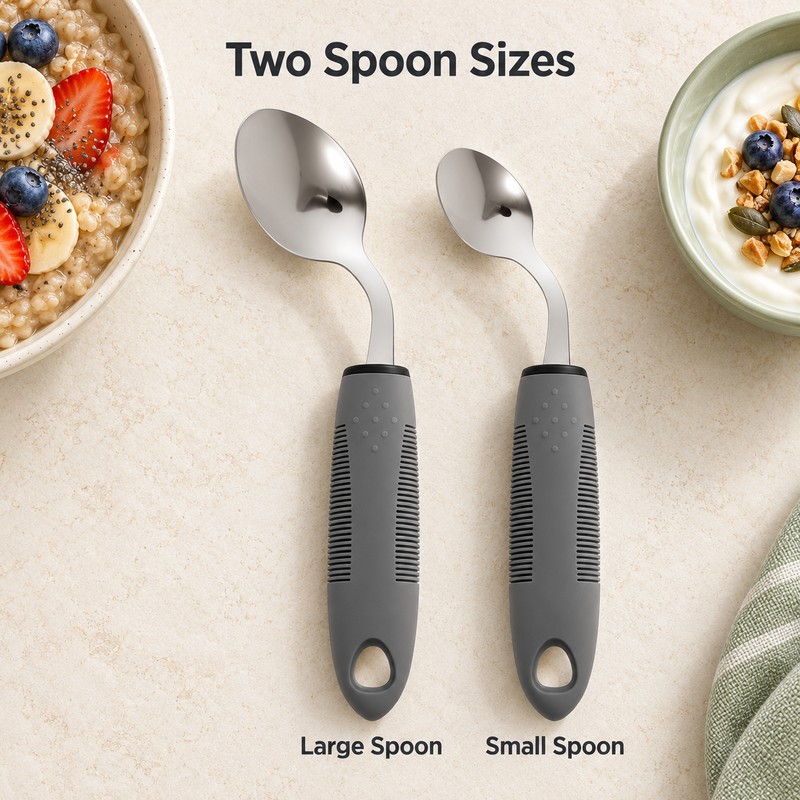 Adaptive Utensils for Seniors – Adjustable Fork and Spoon Set