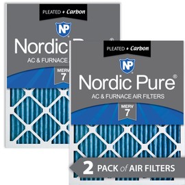 Nordic Pure 12x18x1 Pleated Air Filters MERV 7 Plus Carbon 2 Pack
