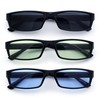 SA106 Mens Hippie Pimp Color Lens Narrow Rectangular Black Frame