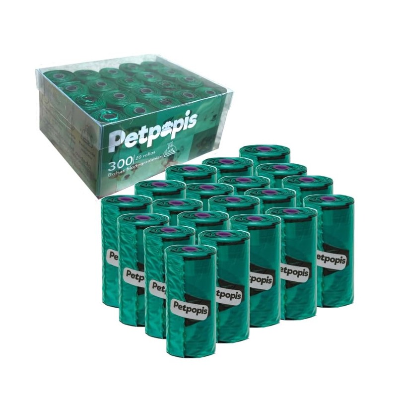 300 Bolsas biodegradables para recoger popo de perro/Petpopis / (20