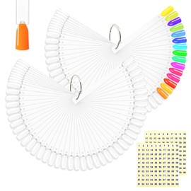 BQAN 100Pcs Nail Swatch Sticks with Ring, Nails Art Display Nail Swatch Sticks | Nail Practice Sticks for Nail Polish Display Tips
