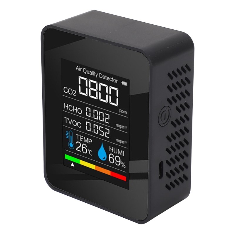 5 in 1 Air Quality Monitor LCD Color Screen CO2