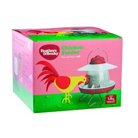 Feathers & Beaky | Chicken Feeder with Flexible Rain Shield | Adjustable legs | Anti-Tip Function | Durable Design (1.3kg capacity)