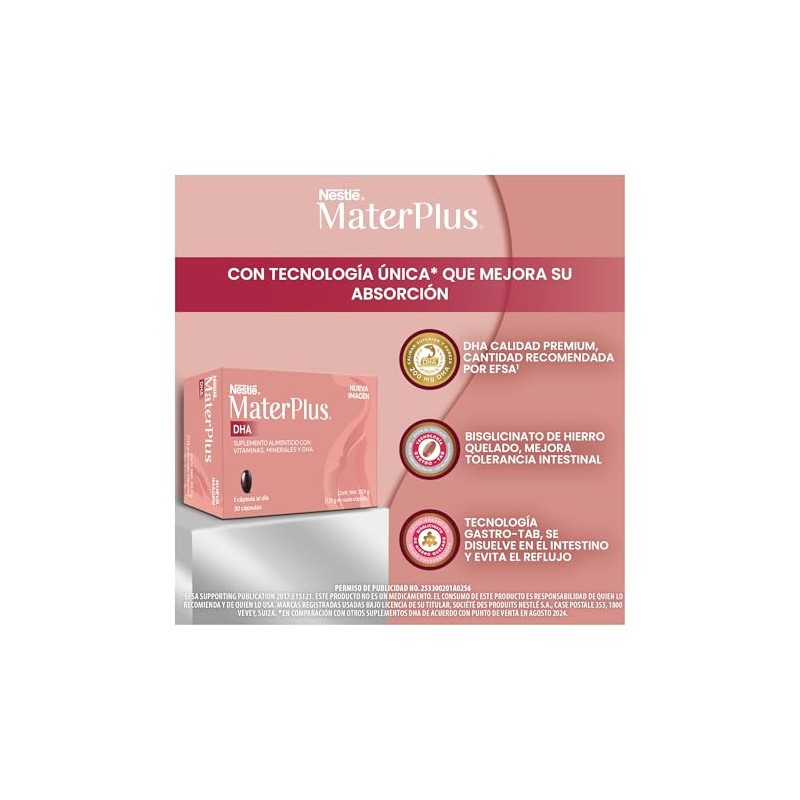 Mater Plus Suplemento con DHA Caja con 30 Cápsulas