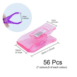 UMCHU Pack of 56 Sewing Clips, Fabric Clips, Multi-Purpose Sewing Clips, Sewing Accessories, for Holding Fabric Seams, Fabric Clips, Sewing Accessories (7 Colours)