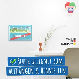 DankeDir! Lamaland Schild kleines Geschenk für sie - süße Lama Deko Wanddeko Türschild Mädchen Wohnung Zimmer Geschenkidee Geburtstagsgeschenk beste Freundin Party Deko mit Lamas