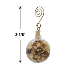 Nativity Gift of the Magi Gold. Frankincense and Myrrh Three Wise Men Handcrafted Flat Round Glass Christmas Ornament