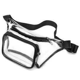 SPEEDEVE Transparent Belt Bag for Men and Women, Bum Bag, Waist Bag, B-black