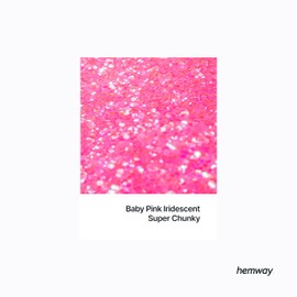 Hemway Premium Glitter Shaker - Baby Pink Iridescent | Super Chunky Metallic Flake Sequins for Resin & Epoxy Crafts | Craft Supplies for Tumblers, Festival, Hair, Face, Body, Eye & Nail Art | 115 g