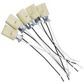 G9 Base Socket FMHXG 5PCS G9 Ceramic Lamp Base Holder Connector, Led Halogen Light Lamp Bulb Holder Base with Cable Lead, G9 Light Bulb Socket