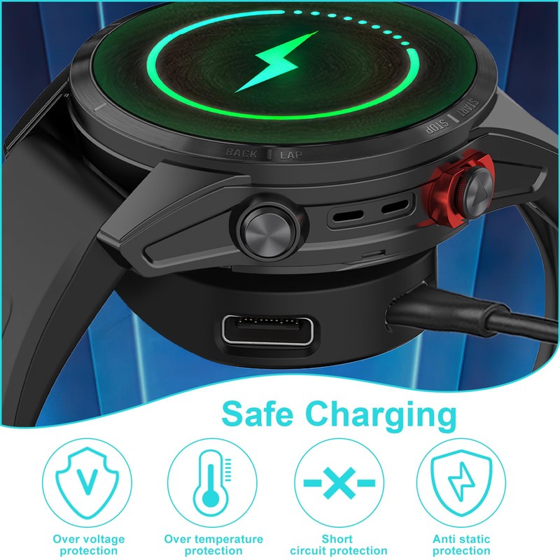 Charging Cable Compatible with Garmin (Charging Base-TypeC & Mirco)