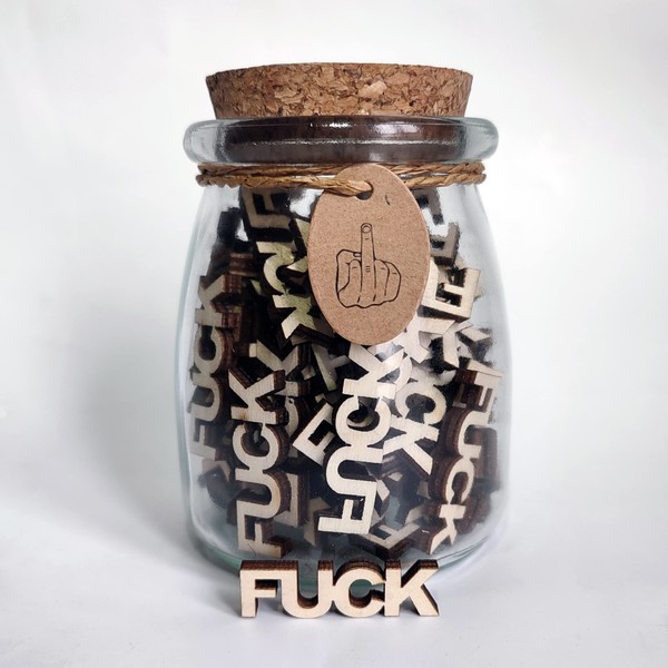 Jar of Fuck Gift Jar,Gag Gift Birthday Gift Funny Gift,Gift for Friend，Anniversaries Gift ，Fool Friends and Make Family Laugh Out Loud "Fuck to Give"(7oz)