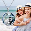 POPLYKE Cat Necklace Sterling Silver Black/White Heart/Moonstone/Crystal Irish Jewellery Gifts