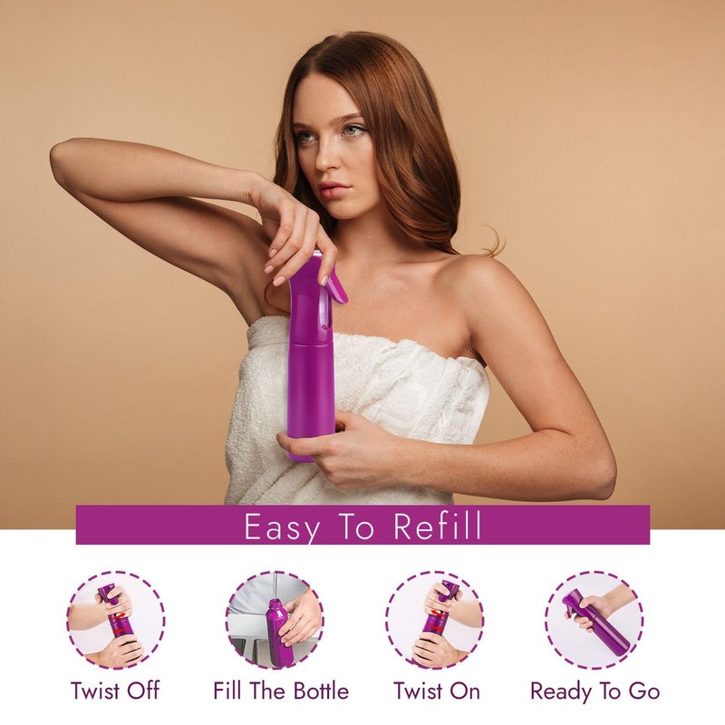 VIGOR PATH Continuous Mist Purple Spray Bottle 300ml Fine Mist