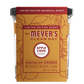 MRS. MEYER'S CLEAN DAY Soy Aromatherapy Candle, 35 Hour Burn Time, Made with Soy Wax and Essential Oils, Apple Cider, 4.9 oz