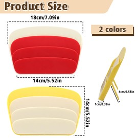 ORNAROVI Card Holders for Playing Cards, 2 PCS, 3 Layers Design, Adults, Red, Yellow