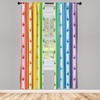 Ambesonne Geometric Window Curtains, Striped Rainbow Pattern with Buttferfly Mixed