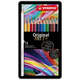STABILO Thin Lead Colouring Pencil Original - ARTY+ - Tin of 12 - Assorted Colours