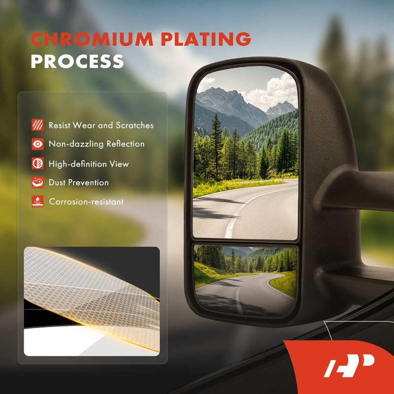 A-Premium Heated Mirror Glass with Backing Plate Compatible with Ford
