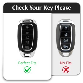 WORCAS for Hyundai 5 Buttons Soft TPU Key Fob Cover Case，Compatible with Hyundai Elantra Sel 2023 Palisade Elantra GT Accent Kona Santa Fe Veloster Fe(White)